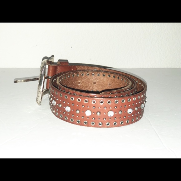 Fossil leather studded belt Size M - Picture 5 of 8